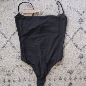 Black Spaghetti Strap Bodysuit